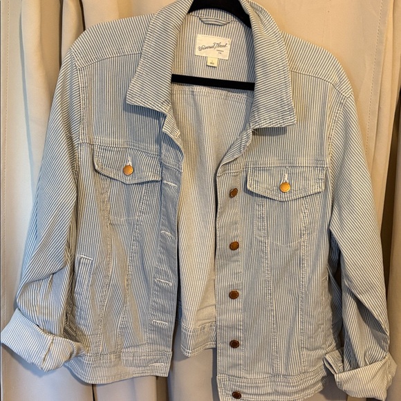 Universal Thread Jackets & Blazers - Universal Threads Striped Denim Jean Jacket Large